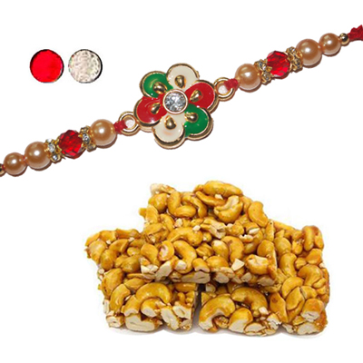 "Rakhi - ZR-5390 A-064 (Single Rakhi), 250gms of KajuPakam Sweet - Click here to View more details about this Product